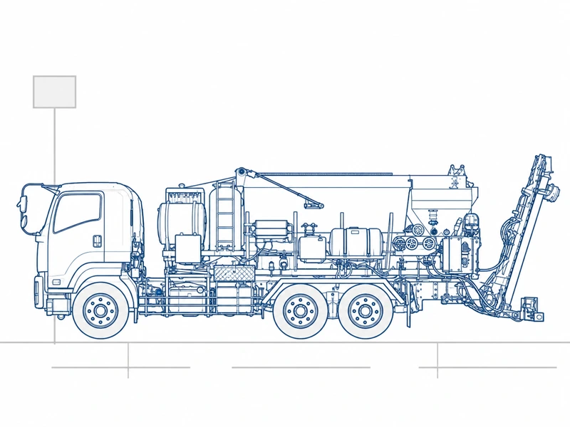 材料を積んだ専用車が現場へ向かって走っている図